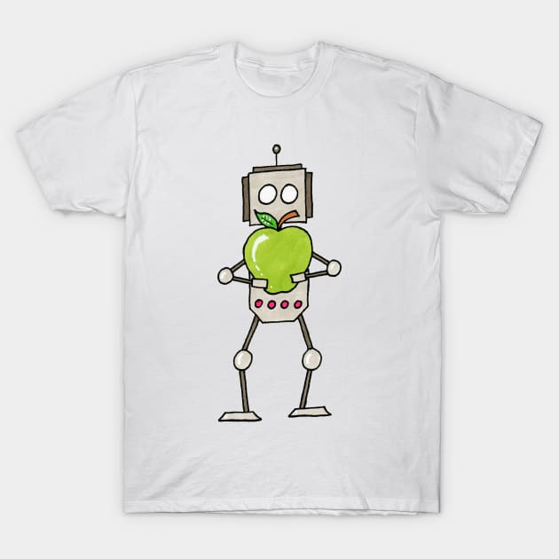 Green Apple bot T-Shirt by CuteBotss